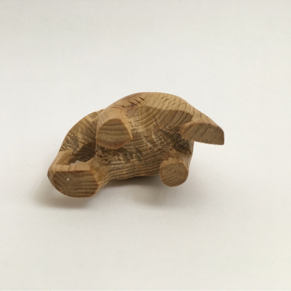 Small Hand Carved Cedar Elephant - Picture 3 of 4